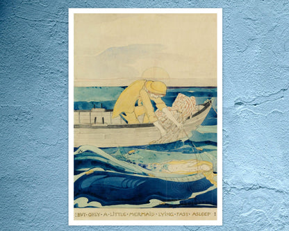 Jessie Marion King "Only A Little Mermaid Lying Fast Asleep" (c.1915) - Mabon Gallery