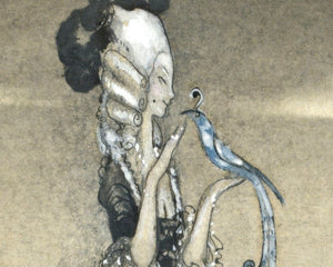 John Bauer “Flicka with the Blue Bird” (c.1913) - Mabon Gallery