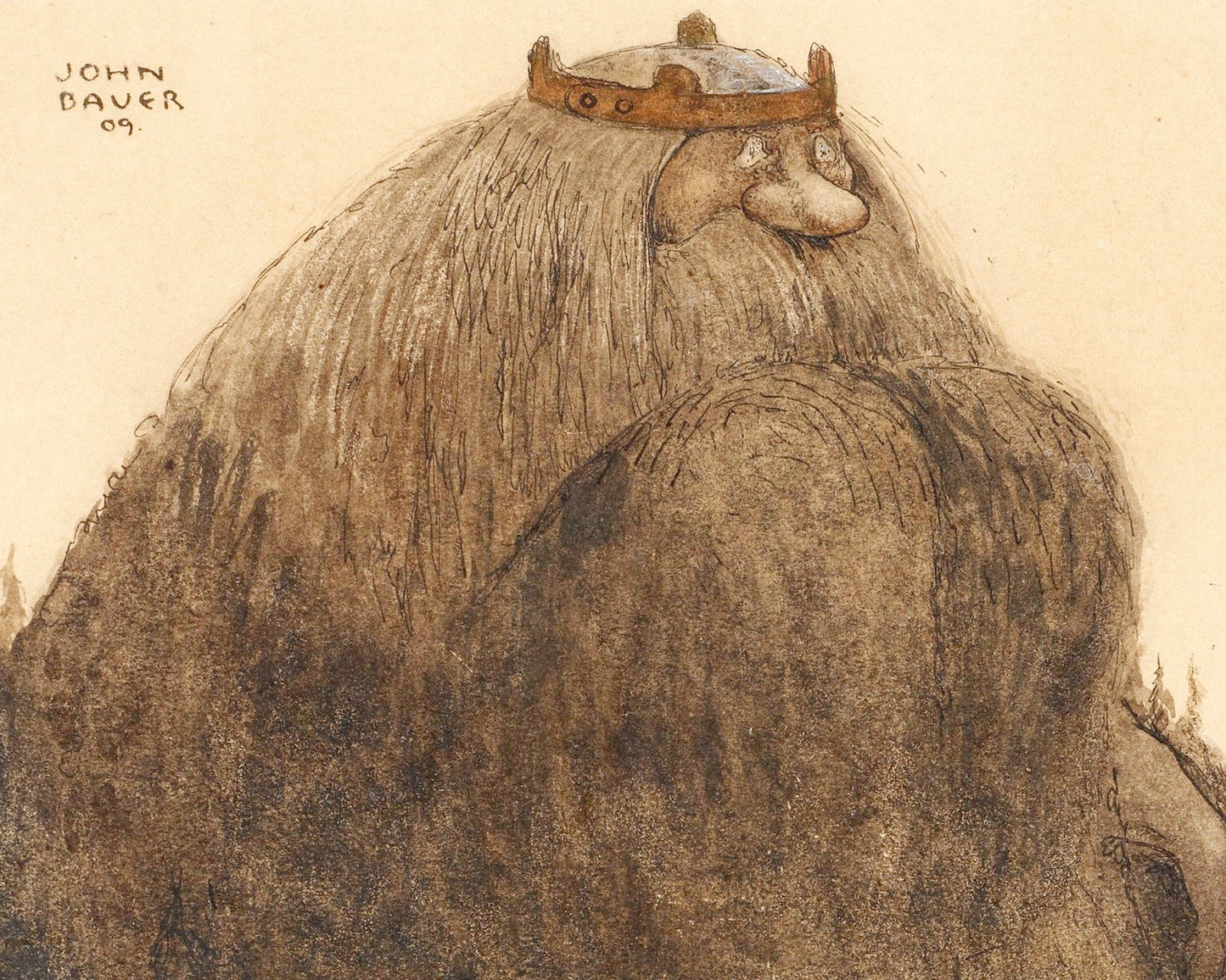 John Bauer "King of The Hill" (c.1909) - Mabon Gallery