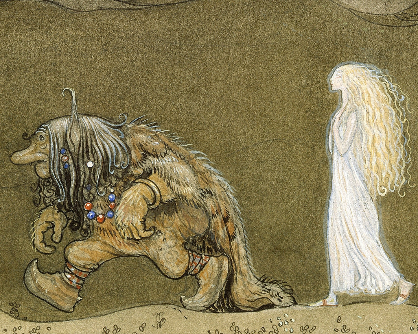 John Bauer "The Princess and the Trolls" (c.1913) - Mabon Gallery