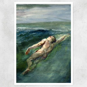 John La Farge “Swimmer” (c.1866) - Mabon Gallery