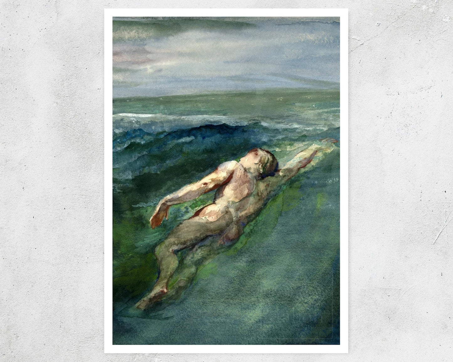 John La Farge “Swimmer” (c.1866) - Mabon Gallery