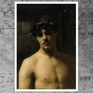 John Singer Sargent "Man Wearing Laurels" (c.1874 - 1880) - Mabon Gallery