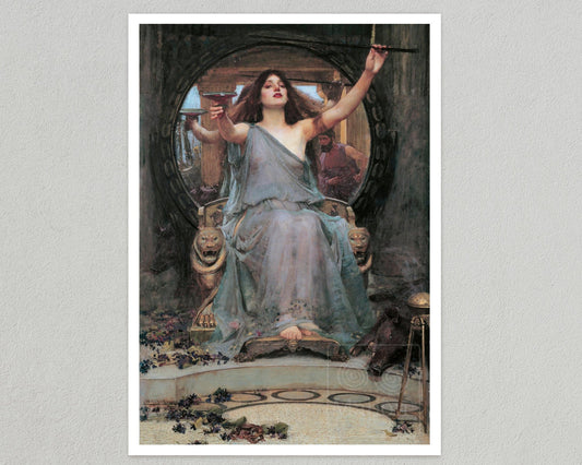 John William Waterhouse "Circe Offering the Cup to Odysseus" (1891) - Mabon Gallery