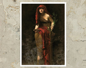 John William Waterhouse & John Collier "Circe Invidiosa / Priestess of Delphi" Pair of Pre - Raphaelite Fine Art Prints) - Mabon Gallery