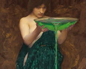 John William Waterhouse & John Collier "Circe Invidiosa / Priestess of Delphi" Pair of Pre - Raphaelite Fine Art Prints) - Mabon Gallery