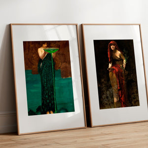 John William Waterhouse & John Collier "Circe Invidiosa / Priestess of Delphi" Pair of Pre - Raphaelite Fine Art Prints) - Mabon Gallery