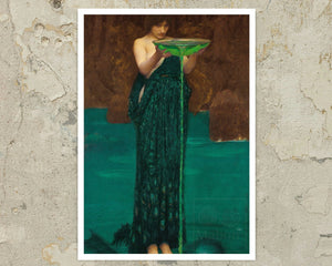 John William Waterhouse & John Collier "Circe Invidiosa / Priestess of Delphi" Pair of Pre - Raphaelite Fine Art Prints) - Mabon Gallery