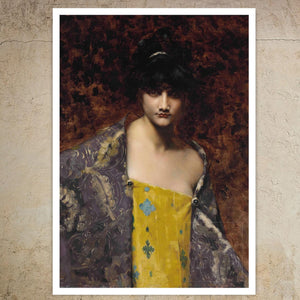 Juana Romani "A Dark Haired Beauty" (c.1900) - Mabon Gallery