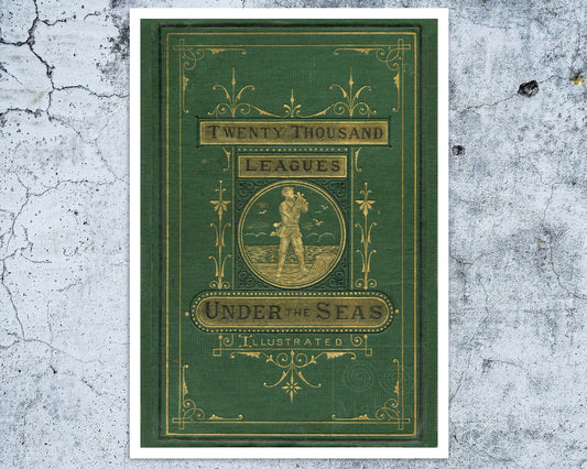 Jules Verne "Twenty Thousand Leagues Under the Seas" First Edition Book Cover - Mabon Gallery