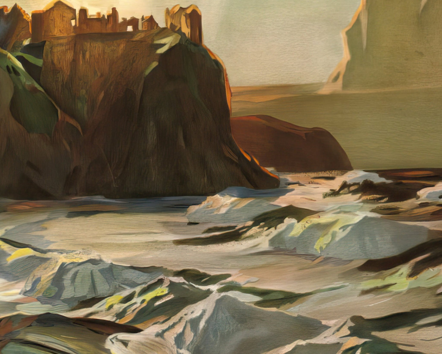 Julius Olsson "Dunluce Castle, Co. Antrim" (c.1924) - Mabon Gallery