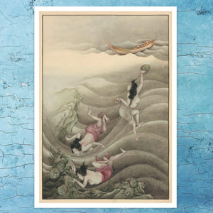 Katsushika Hokusai "Ama Pearl Divers" (c.1930) - Mabon Gallery