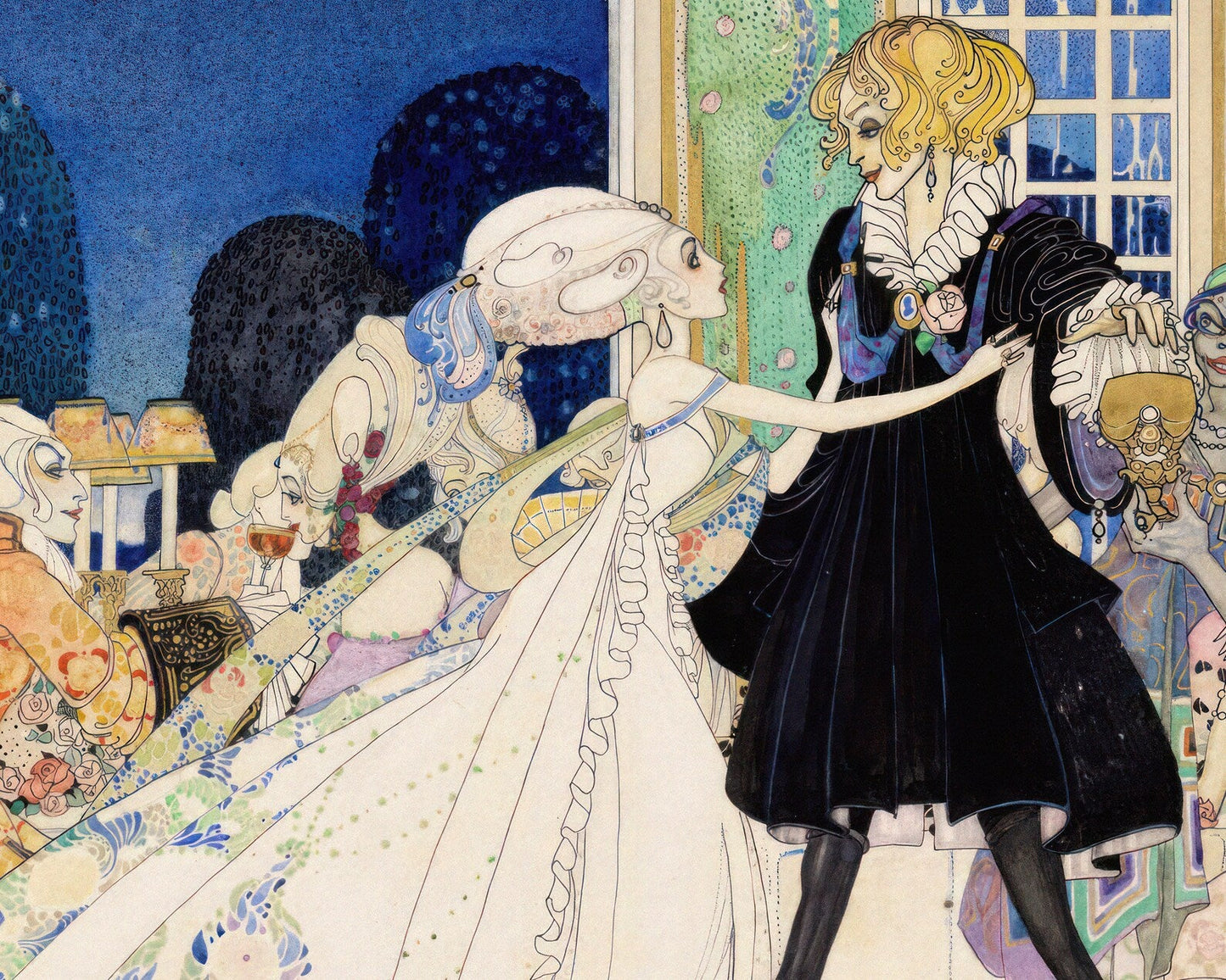 Kay Nielsen "In Powder And Crinoline: Twelve Dancing Princesses" (c.1912) - Mabon Gallery