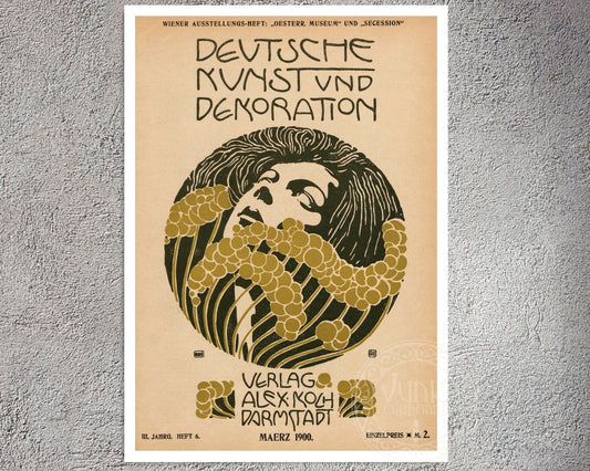 Koloman Moser "Deutsche Kunst und Dekoration" (c.1900) Vintage Journal Cover Art - Mabon Gallery