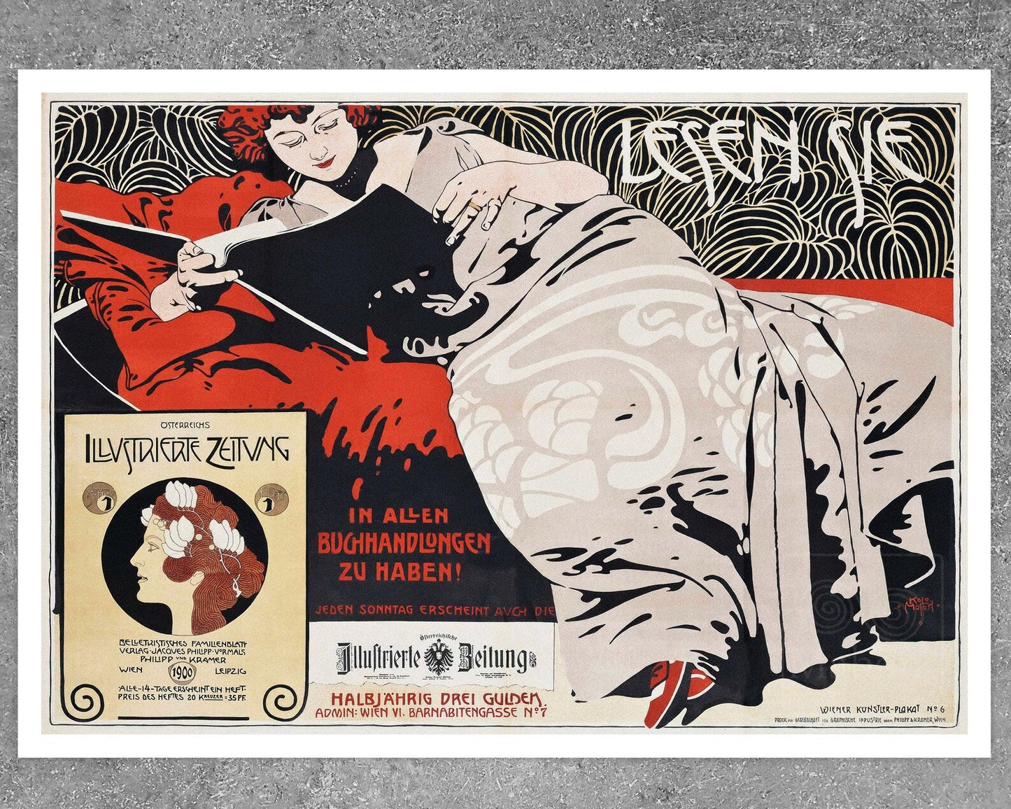 Kolomon Moser "Lesen Sie" (c.1900) Vienna Seccession Poster - Mabon Gallery