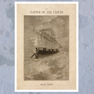 Léon Benett "The Clipper of the Clouds" (c.1886) Jules Verne Book Illustration - Mabon Gallery