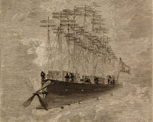 Léon Benett "The Clipper of the Clouds" (c.1886) Jules Verne Book Illustration - Mabon Gallery