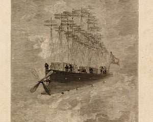 Léon Benett "The Clipper of the Clouds" (c.1886) Jules Verne Book Illustration - Mabon Gallery