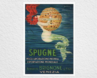 Leon Buttin "Spugne" (c.1914) Vintage Italian Sponge Advertising Poster - Mabon Gallery