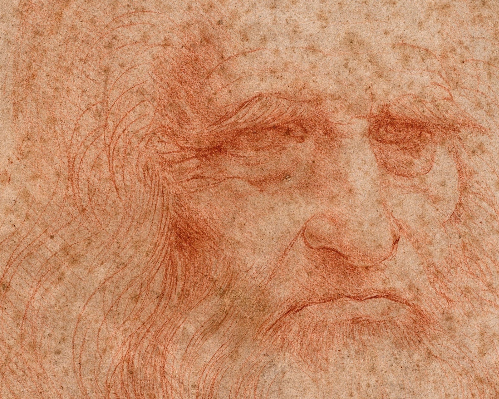 Leonardo da Vinci “Portrait of a Man in Red Chalk (Self Portrait)” (c.1510 - 1515) - Mabon Gallery