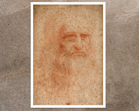 Leonardo da Vinci “Portrait of a Man in Red Chalk (Self Portrait)” (c.1510 - 1515) - Mabon Gallery