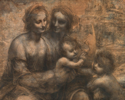 Leonardo da Vinci "The Virgin and Child with Saint Anne and Saint John the Baptist" (c.1500) - Mabon Gallery