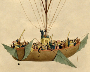 Leopoldo Galluzzo "Diligenza per la Luna" (c.1836) Vintage Book Illustration - Mabon Gallery