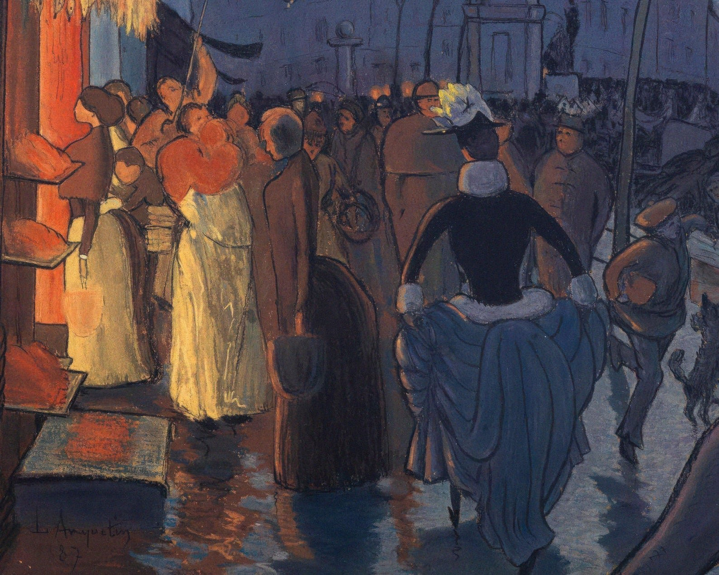 Louis Anquetin "Avenue de Clichy: Five O’Clock in the Evening" (c.1887) - Mabon Gallery