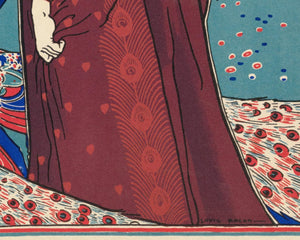 Louis Rhead "Woman with Peacocks" (c.1897) - Mabon Gallery