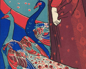 Louis Rhead "Woman with Peacocks" (c.1897) - Mabon Gallery