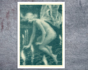 Ludovic Alleaume “Moth and Will - o' - the - Wisp / Phalène et Feux Follets” (c.1904) - Mabon Gallery