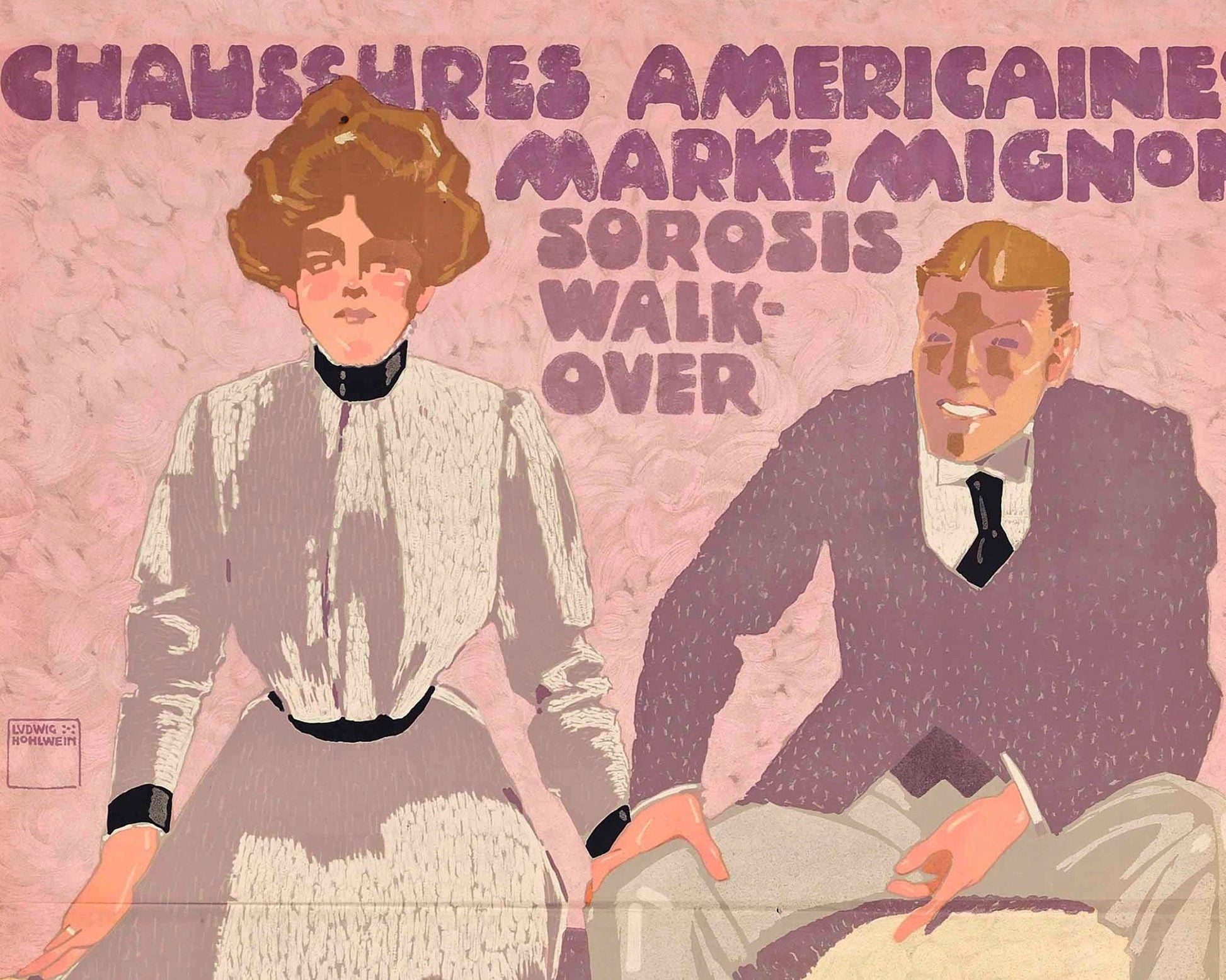 Ludwig Hohlwein "Chassures Americaines" (c.1908) - Mabon Gallery
