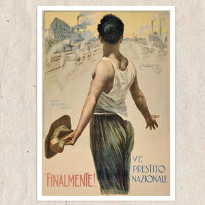 Mario Borgoni "Finalmente!" (c.1920) Vintage Advertising Poster - Mabon Gallery
