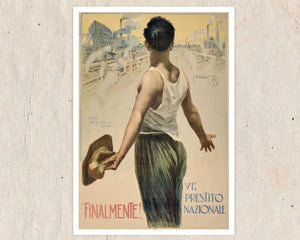 Mario Borgoni "Finalmente!" (c.1920) Vintage Advertising Poster - Mabon Gallery