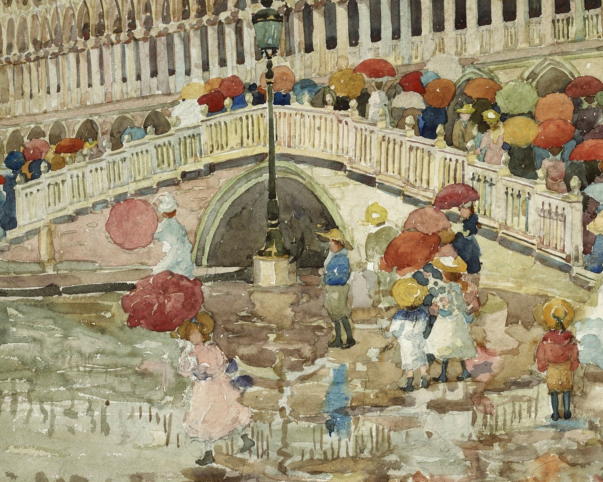 Maurice Prendergast "Umbrellas in the Rain" (c.1899) - Mabon Gallery