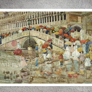 Maurice Prendergast "Umbrellas in the Rain" (c.1899) - Mabon Gallery