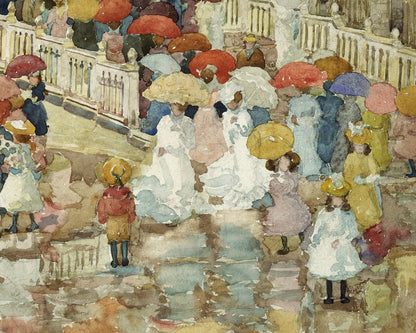 Maurice Prendergast "Umbrellas in the Rain" (c.1899) - Mabon Gallery