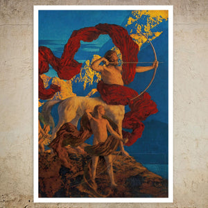 Maxfield Parrish "Jason and His Teacher" (c.1909) Colliers Magazine - Mabon Gallery