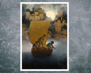 Maxfield Parrish "Wynken, Blynken and Nod" (c.1902) - Mabon Gallery