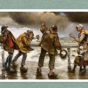 Norbert Goeneutte "Villagers On The Jetty During a Rainstorm" (c.1887) - Mabon Gallery