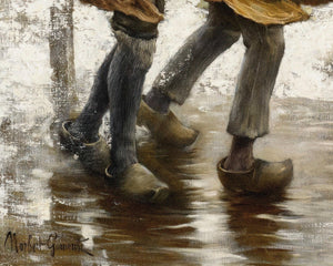 Norbert Goeneutte "Villagers On The Jetty During a Rainstorm" (c.1887) - Mabon Gallery