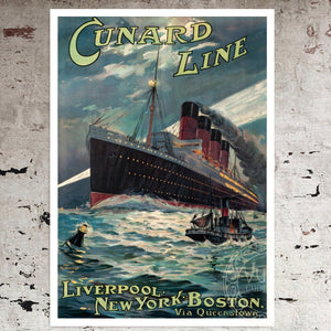 Odin Rosenvinge "Cunard Line: Liverpool, New York & Boston" (c.1907) - Mabon Gallery