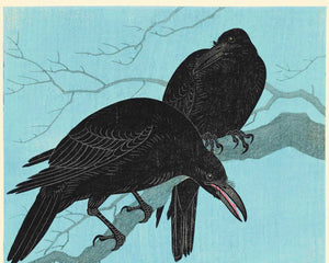 Ohara Koson "Crows in Moonlight" (c.1930) - Mabon Gallery