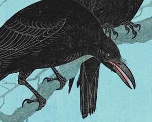 Ohara Koson "Crows in Moonlight" (c.1930) - Mabon Gallery