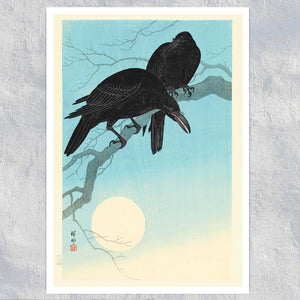 Ohara Koson "Crows in Moonlight" (c.1930) - Mabon Gallery