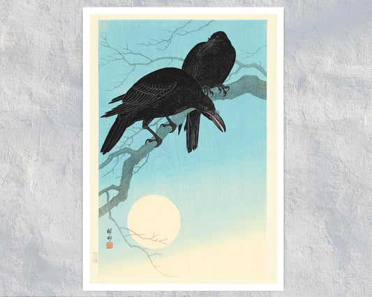 Ohara Koson "Crows in Moonlight" (c.1930) - Mabon Gallery