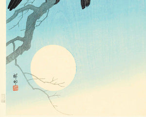 Ohara Koson "Crows in Moonlight" (c.1930) - Mabon Gallery