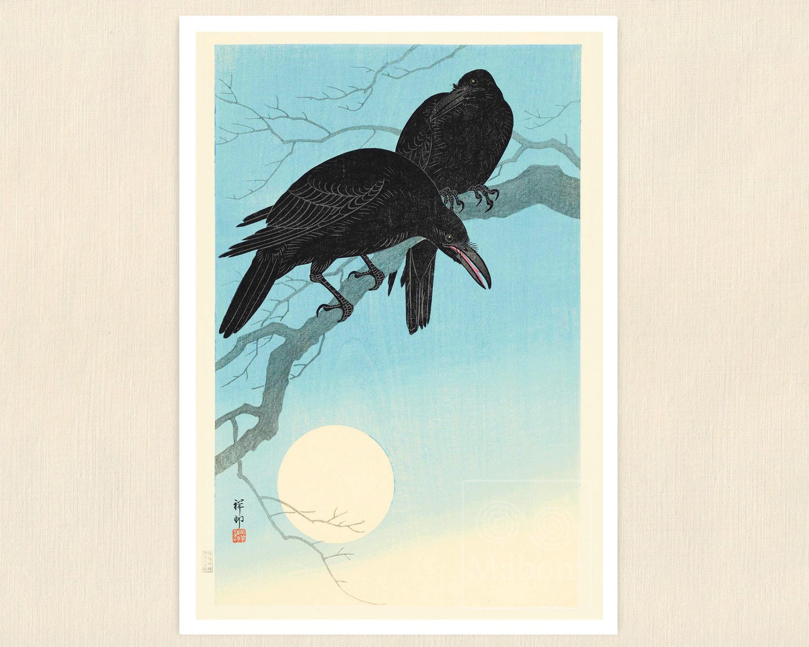 Ohara Koson "The Crows" (c.1920) - Set of 4 Prints - Mabon Gallery