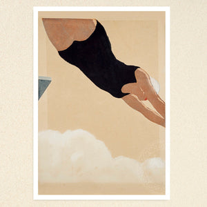 Onchi Koshiro "Diving" (c.1932) - Mabon Gallery