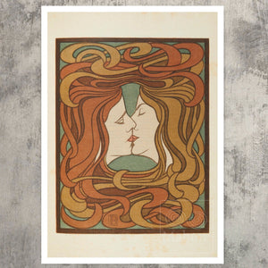 Peter Behrens "The Kiss" (c.1898) - Mabon Gallery